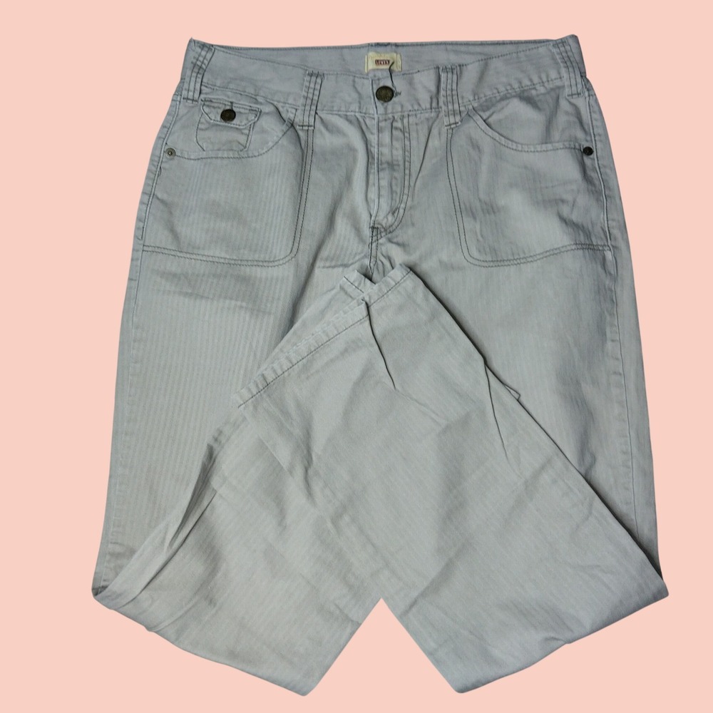 Levis Tab Twills Tan Herringbone Cotton Utility Pants 16L Straight Leg Khaki